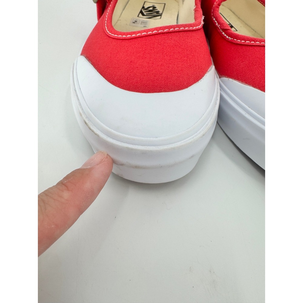 Vans Mary Jane Shoes Women 8.5 Red Canvas Buckle Strap Sneakers - Picture 11 of 16